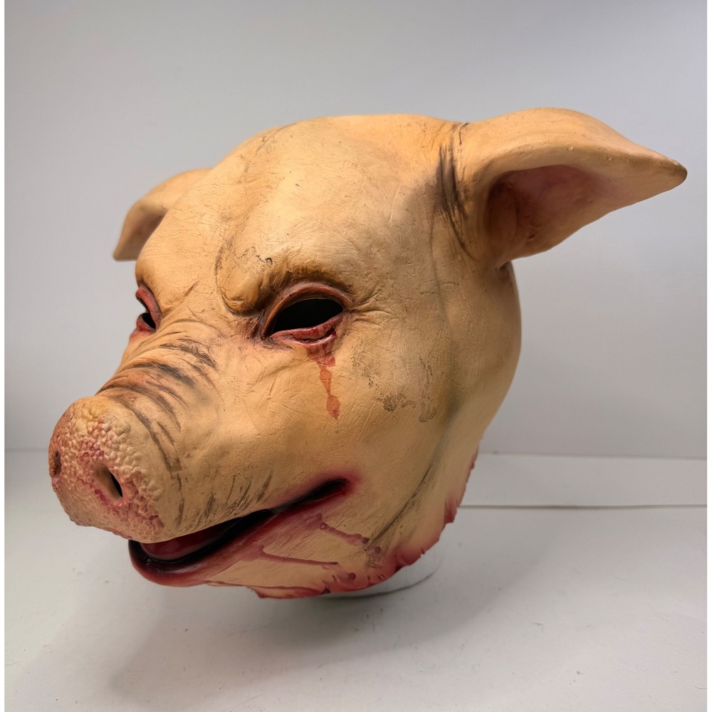 Severed Pig Head Full Latex Face Mask Horror Creepy Halloween